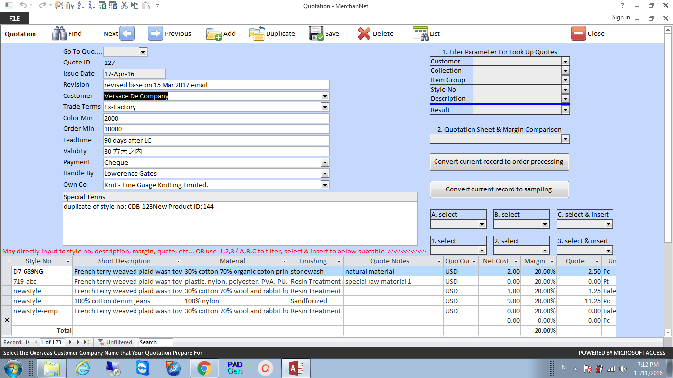 CostingNet Screenshot